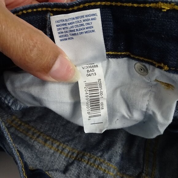 Old Navy Straight Leg Denim Jeans Boys Size 18 R Adjustable Waist Blue Cotton - Picture 8 of 12